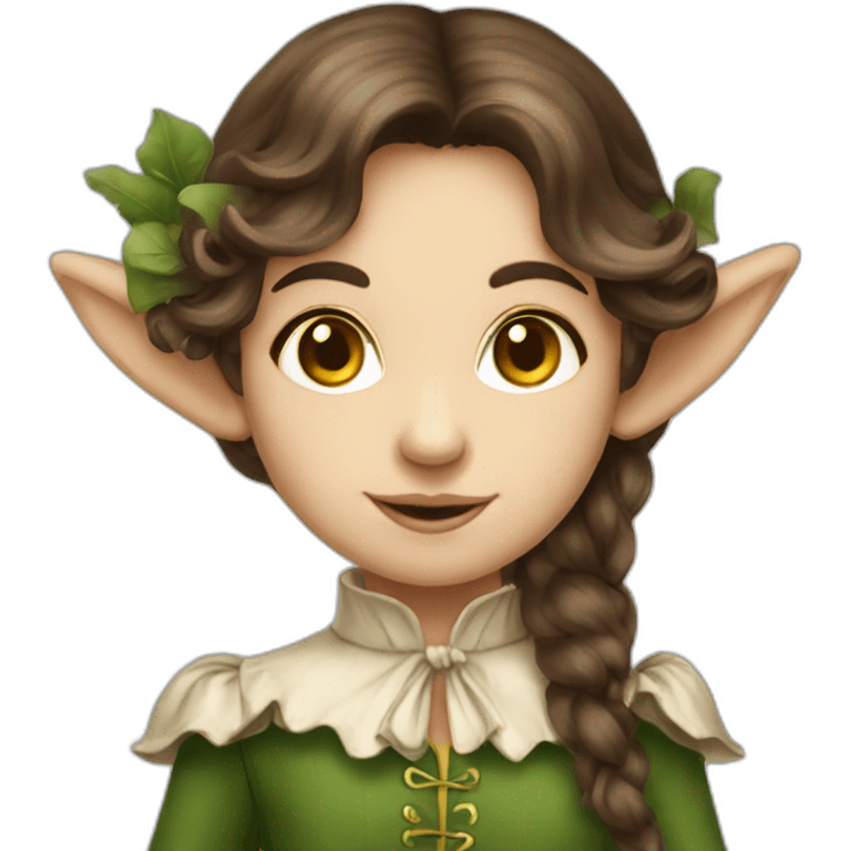 Brown haired victorian elf emoji