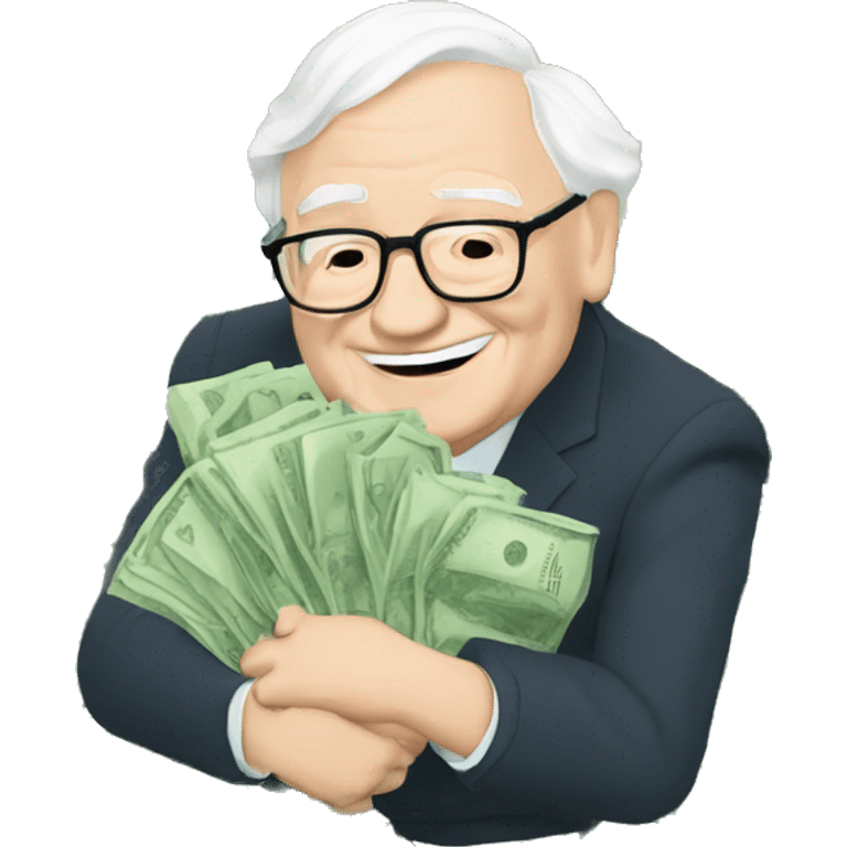 warren buffett hugging money emoji