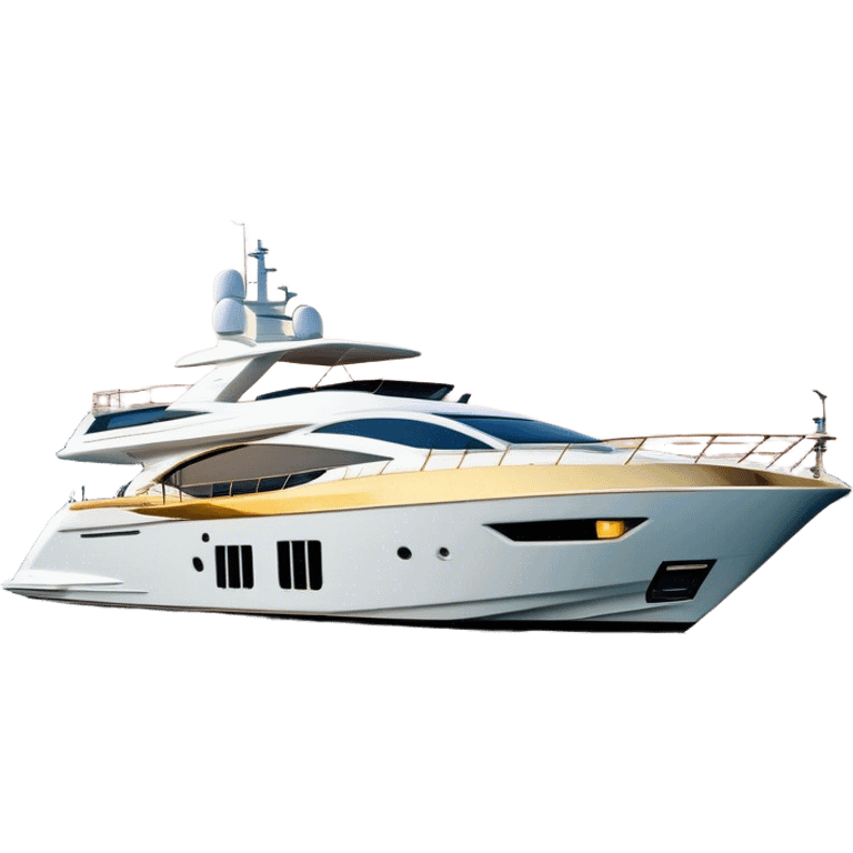 Luxury Yacht - Azimut 72 (Model Year: 2020) (Iconic colour: White with gold trim) emoji