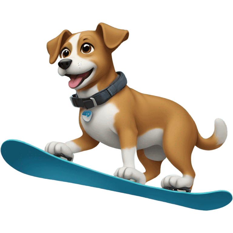 Dog snowboarding emoji