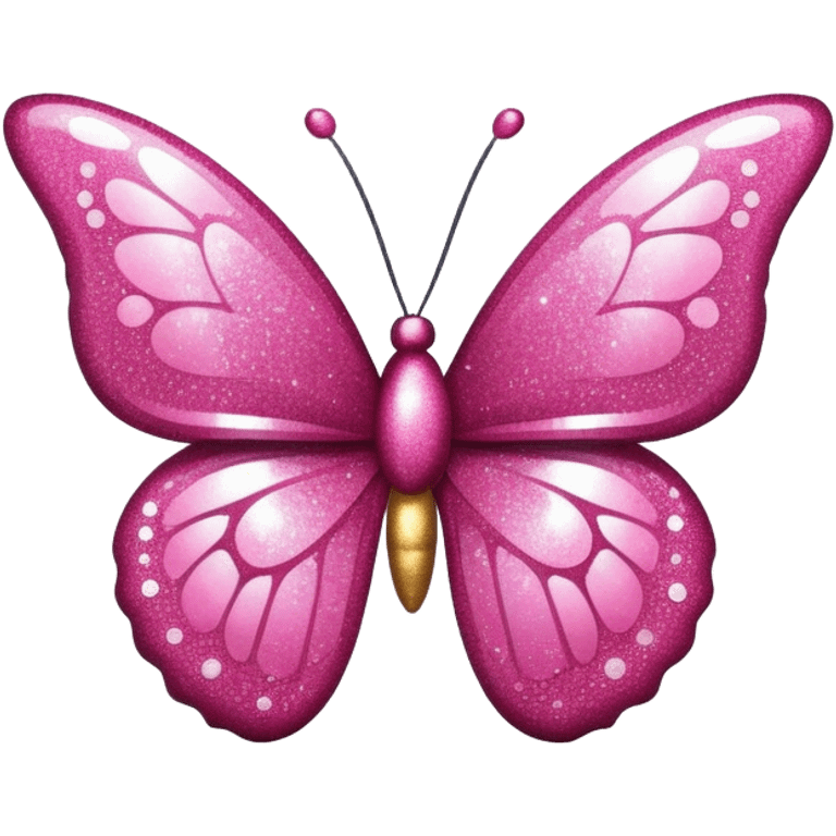 Glitter butterfly pink emoji