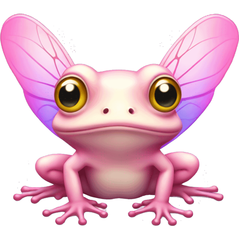 Light pink Fairy frog with gradient wings emoji