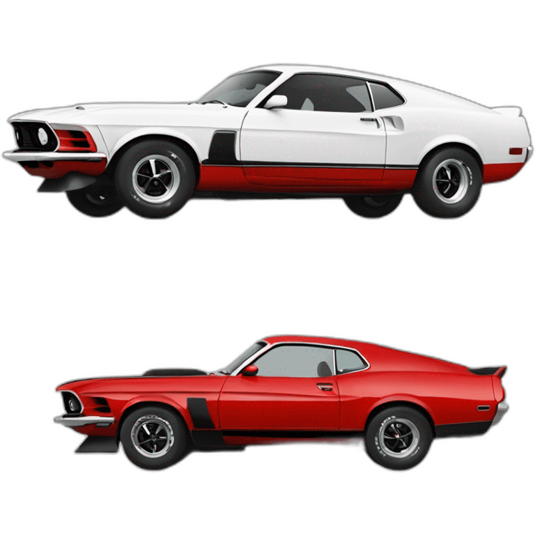 Red mustang mach 1 profil right side emoji