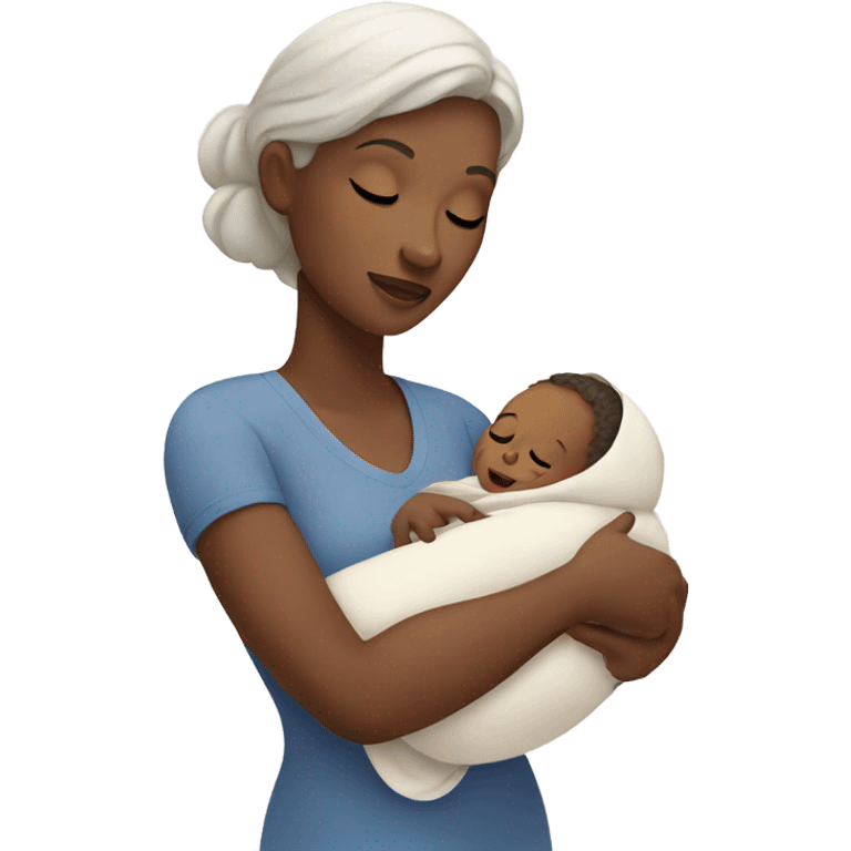 white mother holding her newborn baby emoji