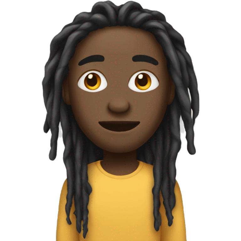 black person with dreads shaking head emoji