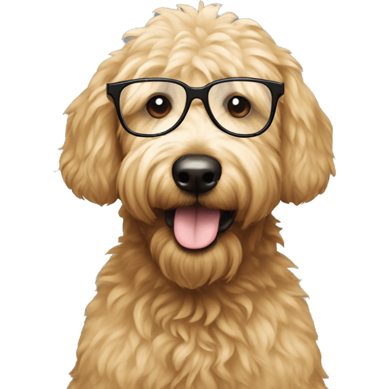 Golden doodle wearing glasses emoji