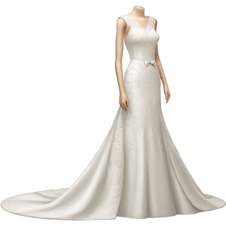 Hyper Realistic ornate 
Minimalistic sheath Wedding dress displays with bow emoji