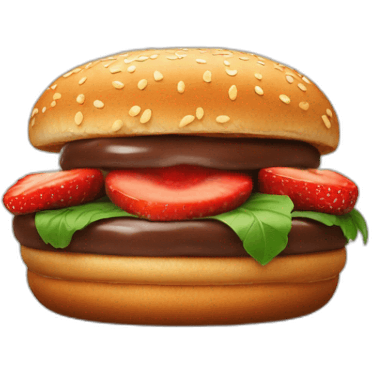 a chocolate and strawberry burger emoji