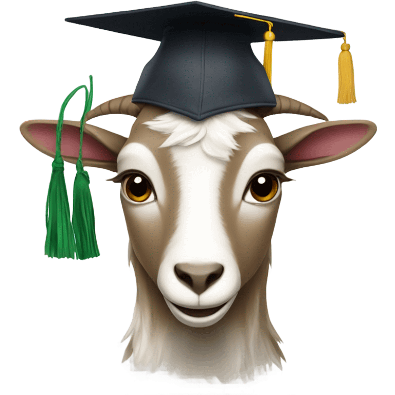 goat with graduation hat emoji