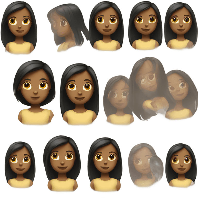 mixed little girl with straight hair emoji