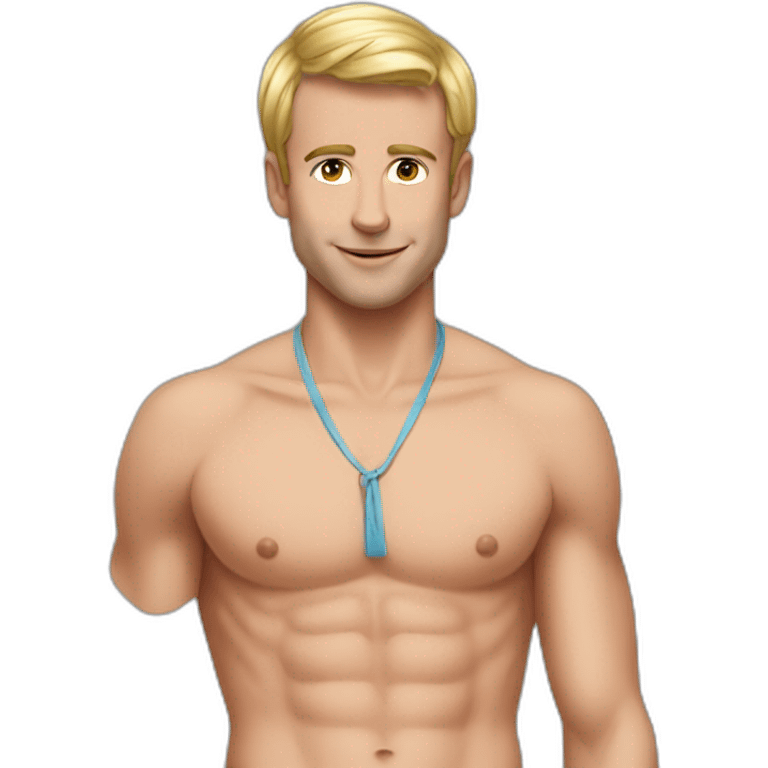 gay twink macron in bikini emoji