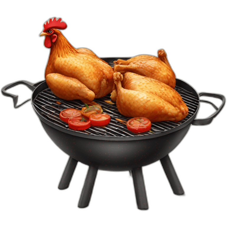 Chicken grill cooking emoji