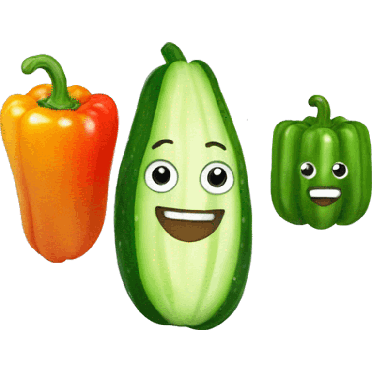 cucumber and bell pepper emoji