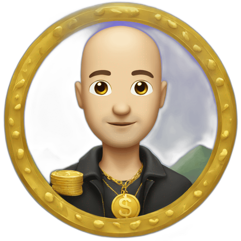 white italian guy with bald head and $ sign gold chain emoji