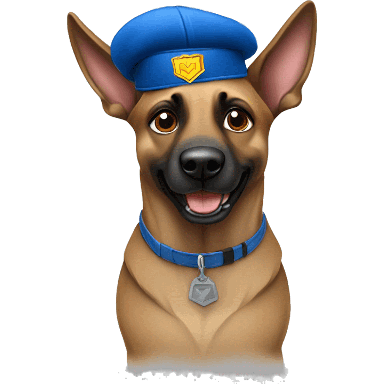 Belgian Malinois Dog Breed flying superman hero blue cap emoji