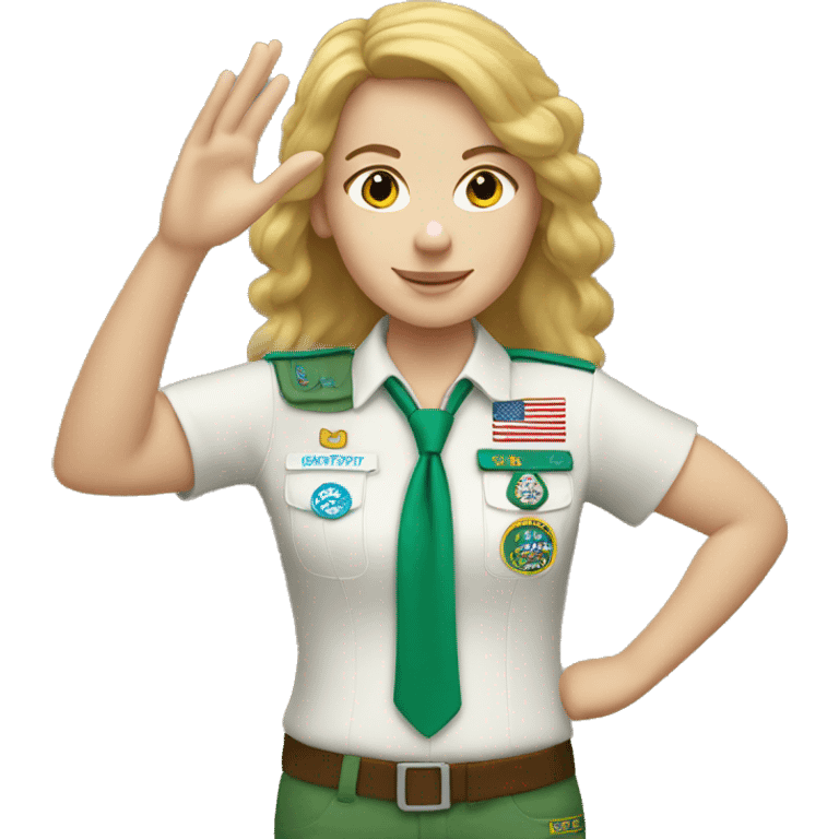 white girl scout salute emoji