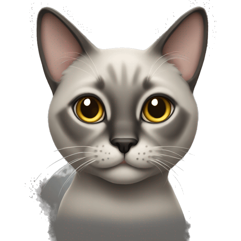 furry grey siamese cat emoji