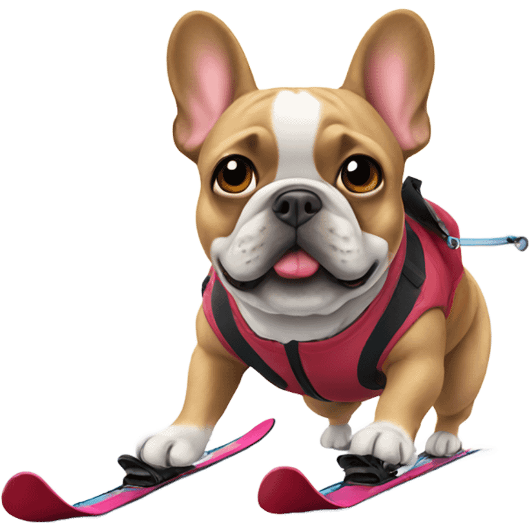 Frenchie skiing emoji