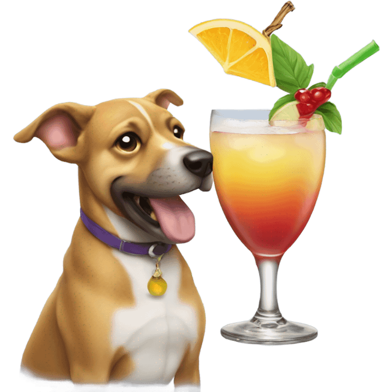 dog drinking mocktail emoji