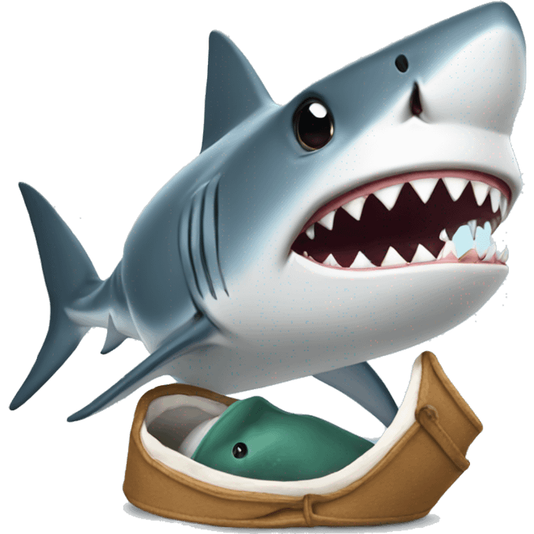 shark eatting hat emoji