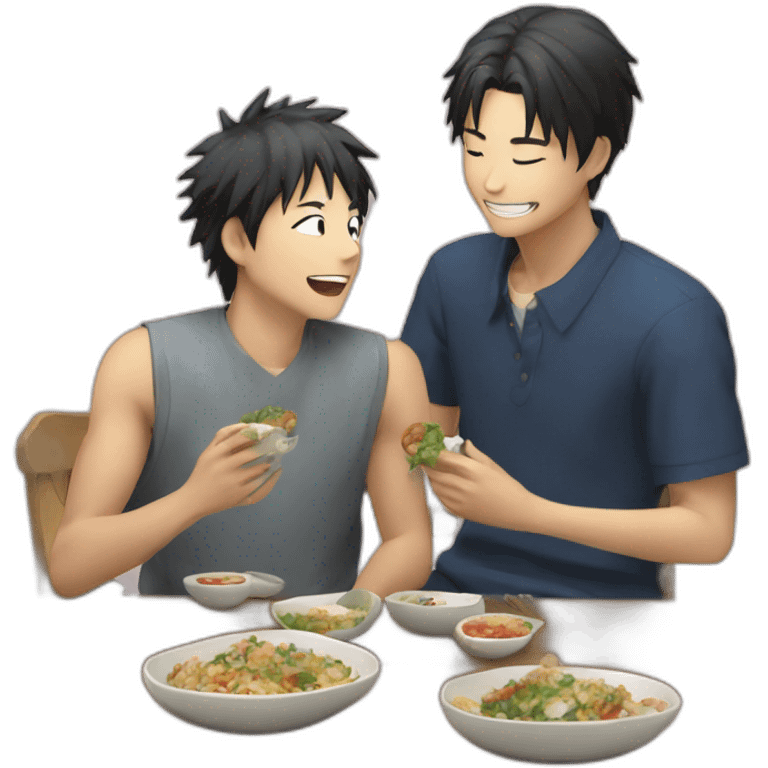 gojo satoru and jogo eating together emoji