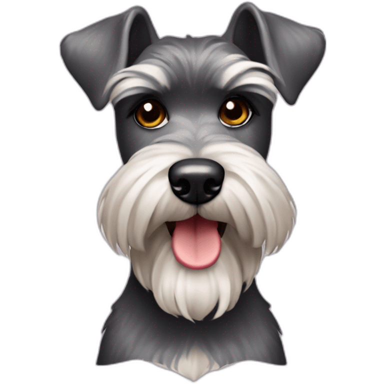 Schnauzer cuerpo completo con cola peluda enojado emoji