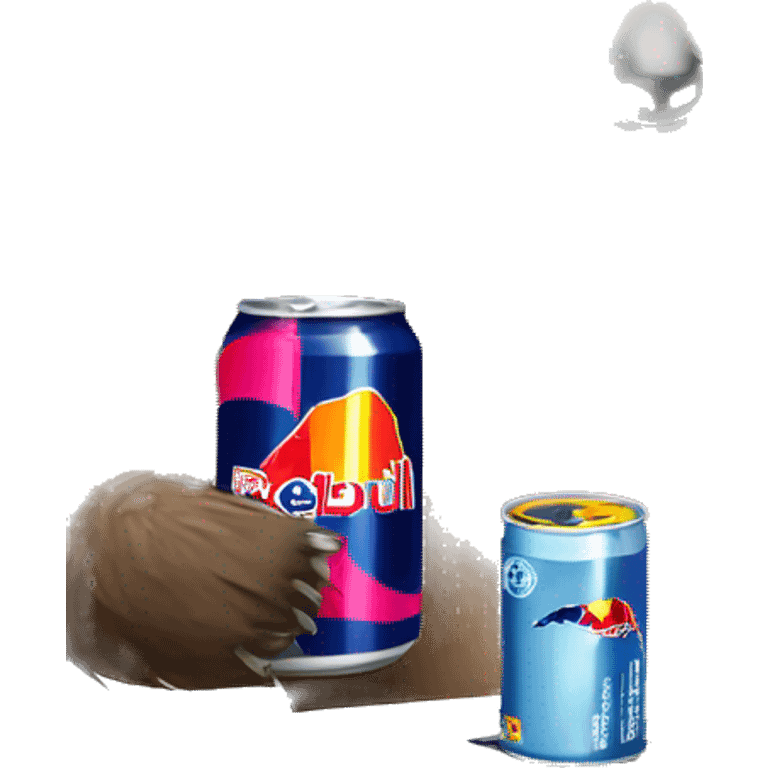 sloth with RedBull can and laptop emoji