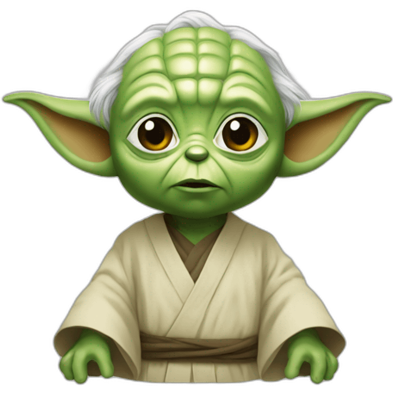 Yoda qui tien un god emoji