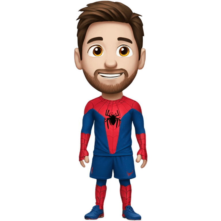 Messi with Spider- man emoji