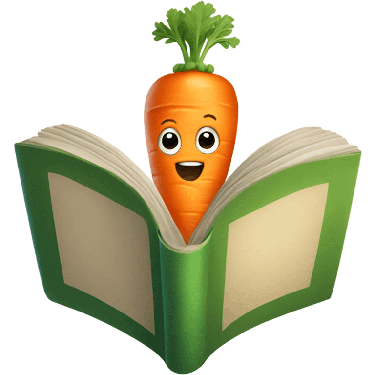 carrot reading book emoji