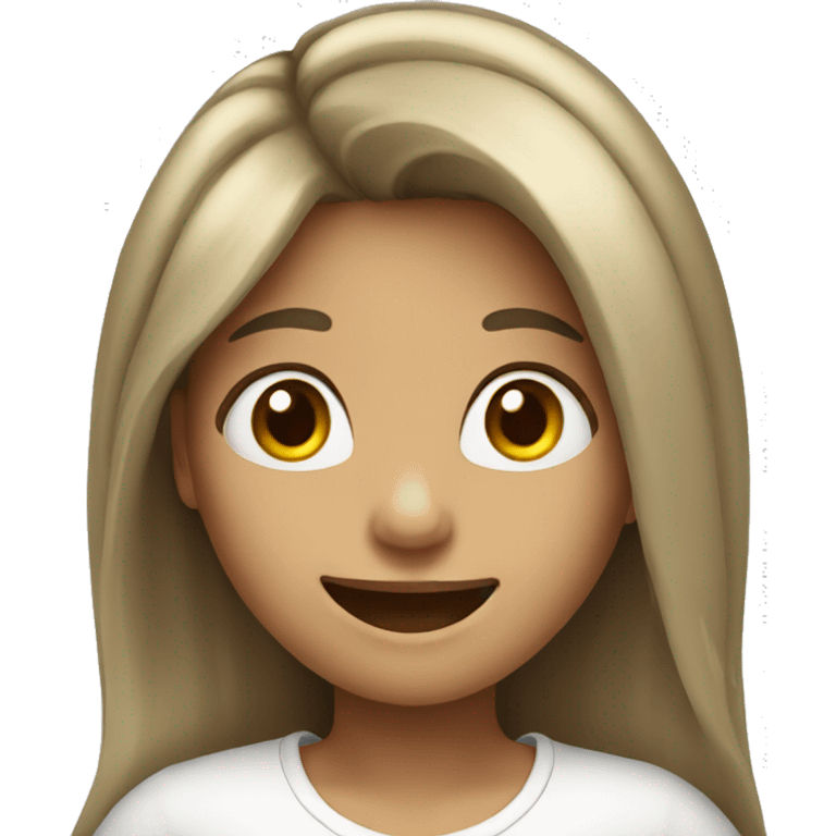 girl with long hairs and smilling  emoji