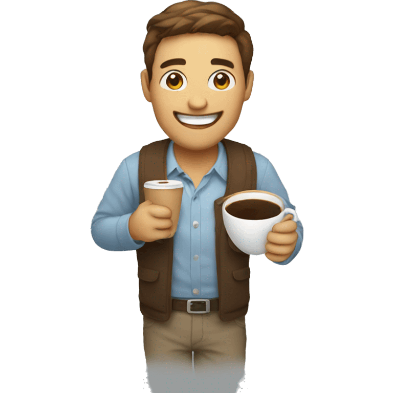 happy developer with a big cup of coffee emoji