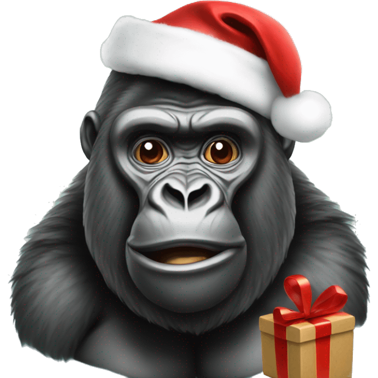 Gorilla santa claus emoji