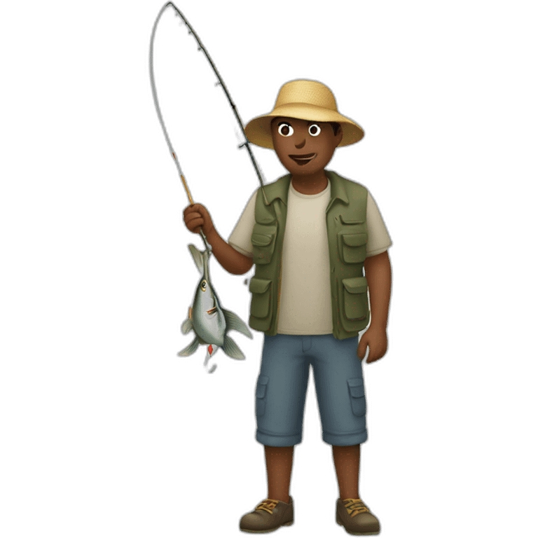 man fishing with hook emoji