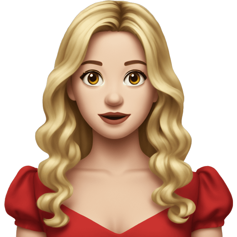 Sydney Sweeney in red dress aplauding emoji