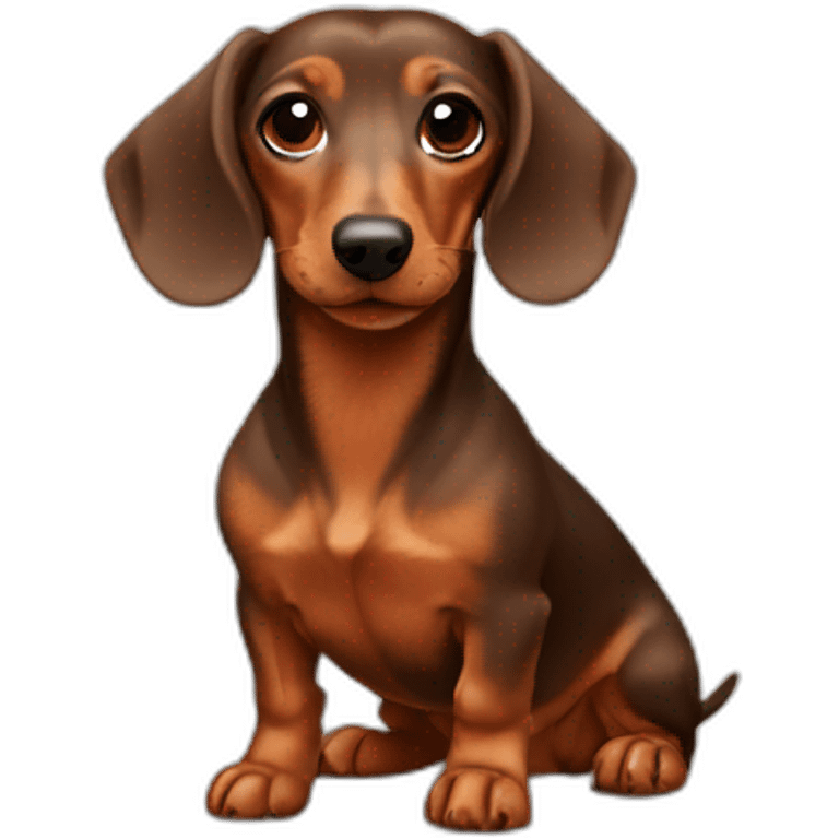 Brown mini dachshund emoji