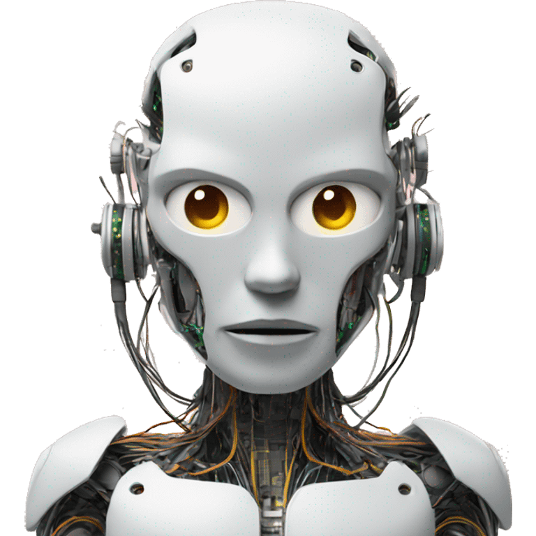 errored cyborg with wires and circuits  emoji