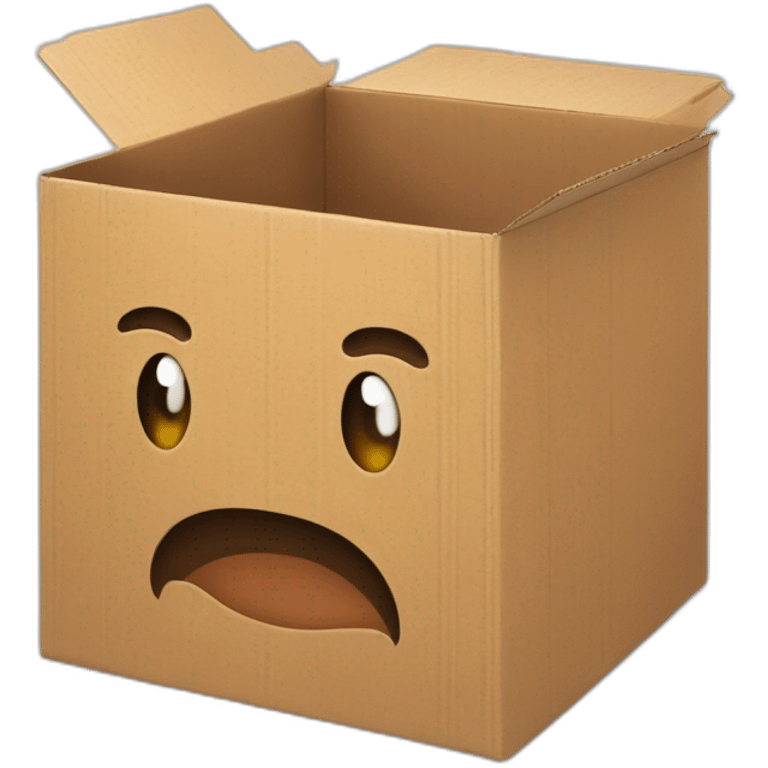 A cardboard box who streams video games emoji