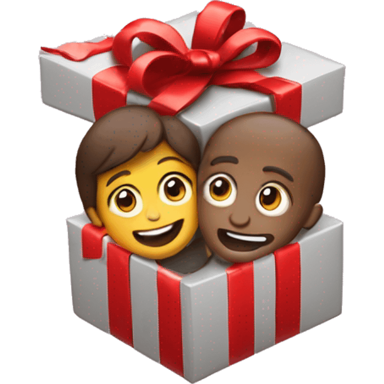 open gift with two unkown people inside emoji