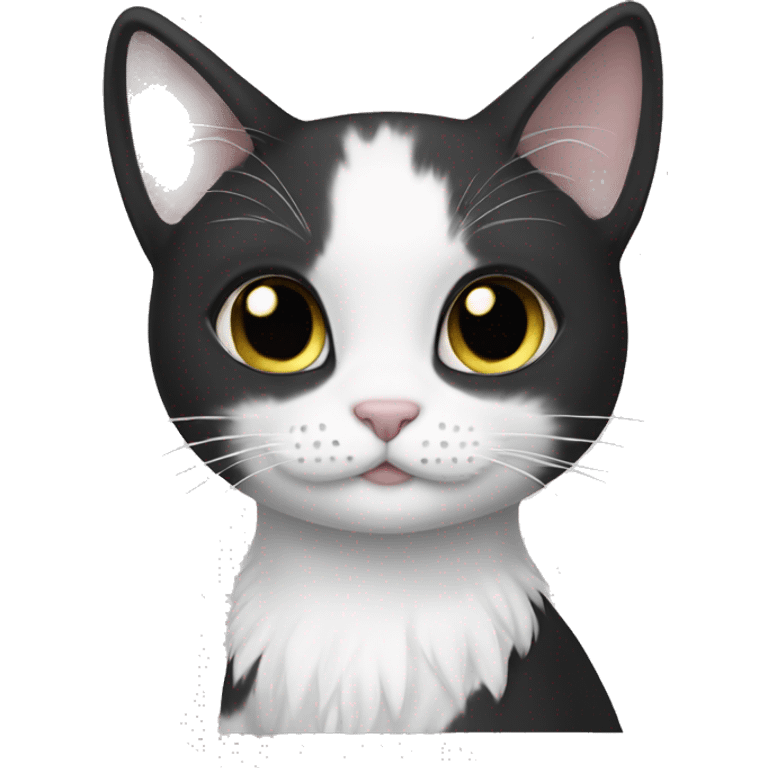 PRINCESS CAT WITH BLACK AND WHITE SKIn emoji