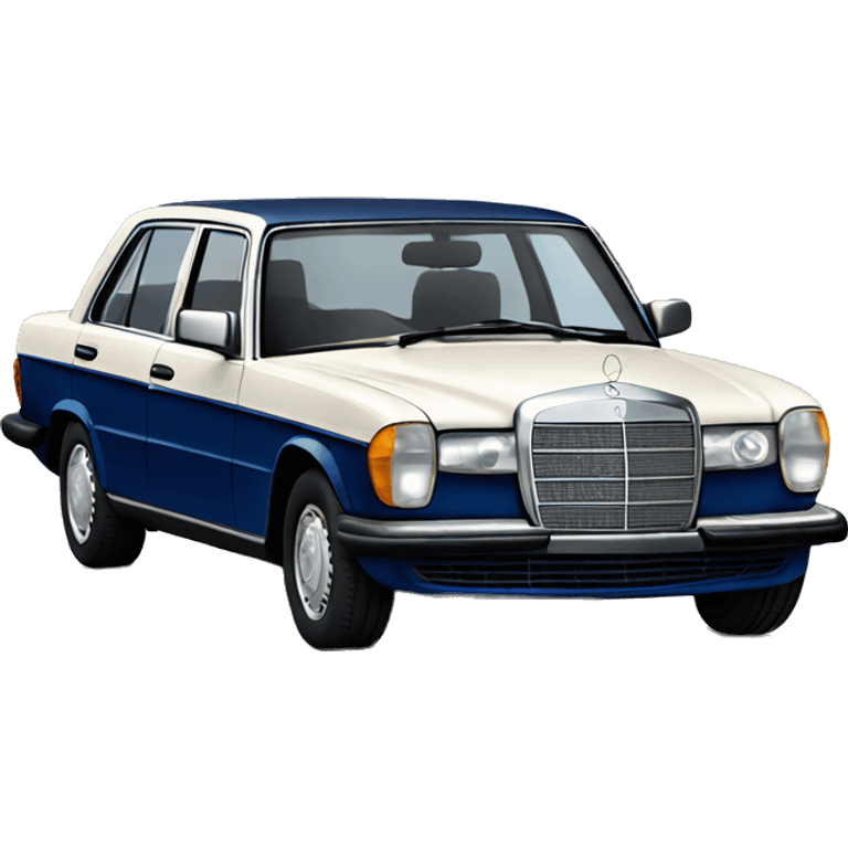 Old Mercedes in dark blue Colour  emoji