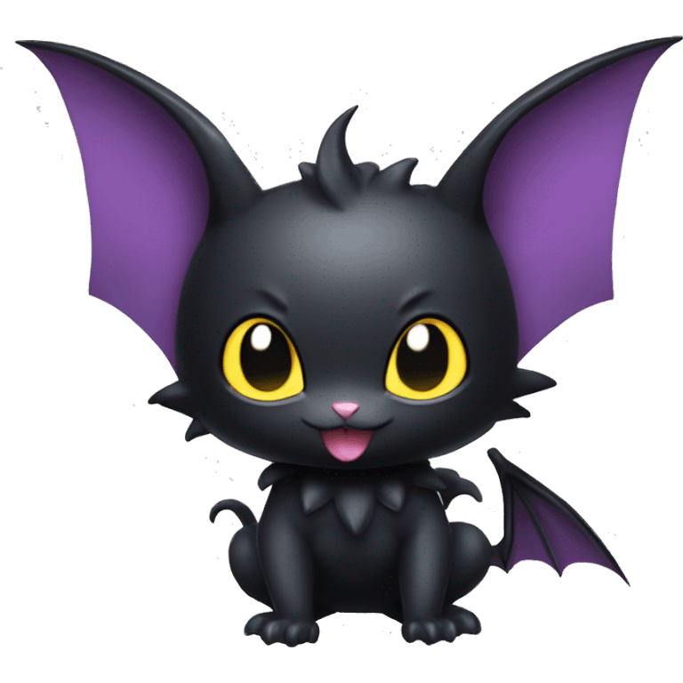 Cool Cute Edgy Dark Black Batty Chibi Noibat-Cat-Pokémon-Fakémon-hybrid emoji