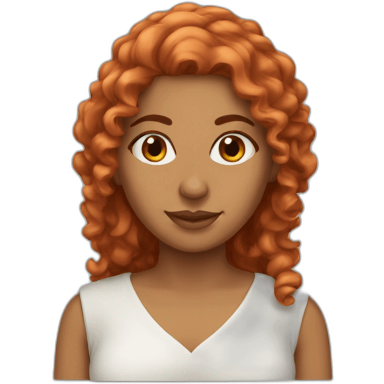 Arab woman with curly red hair emoji