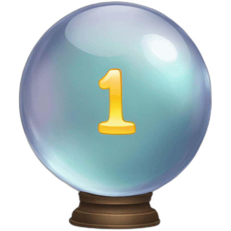 Crystal ball with numbers 1, 6, 8 inside emoji