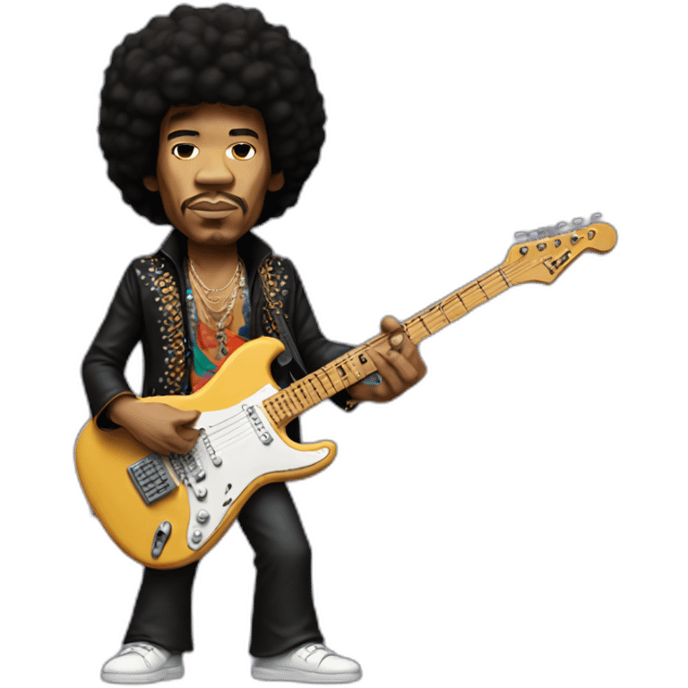 Jimmy Hendrix full body with guitar emoji