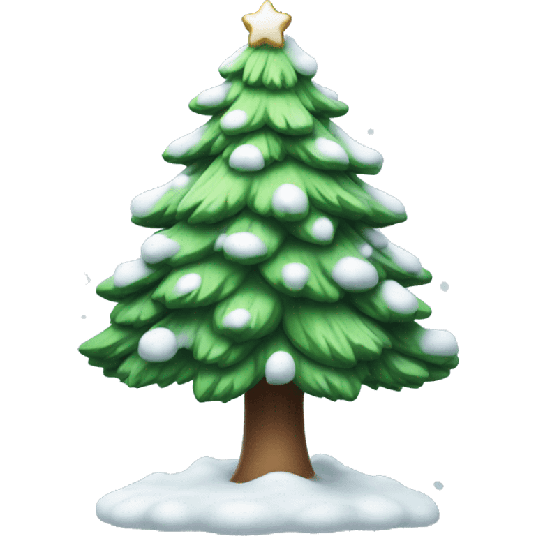 Cute Christmas tree with snow on top emoji