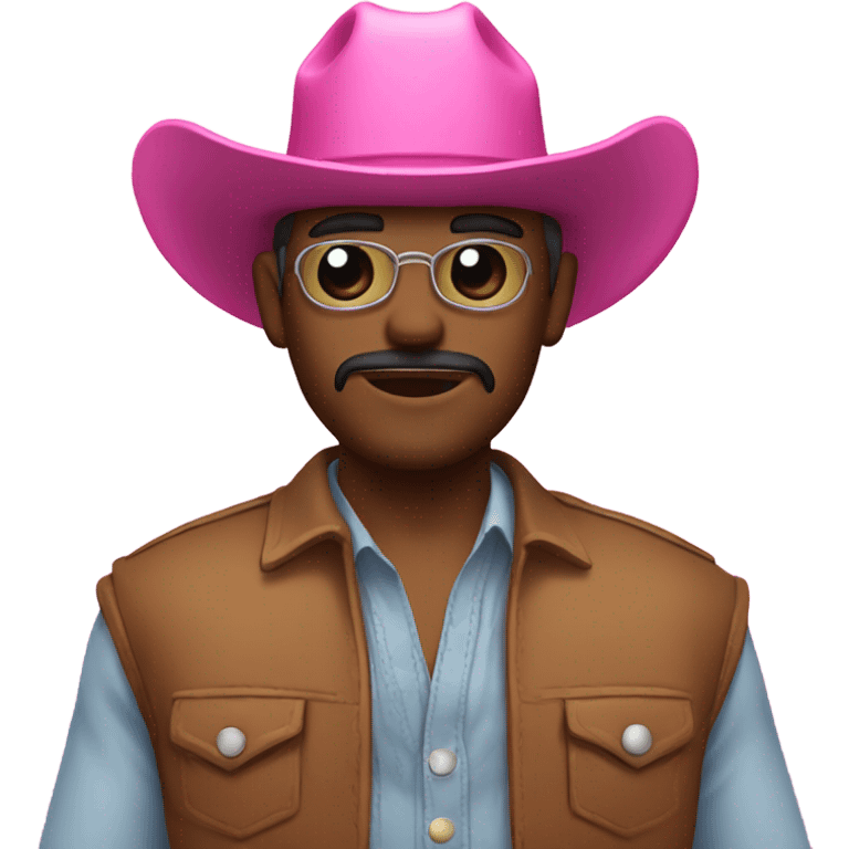 Cowboy wearing an eyepatch and a pink cowboy hat emoji