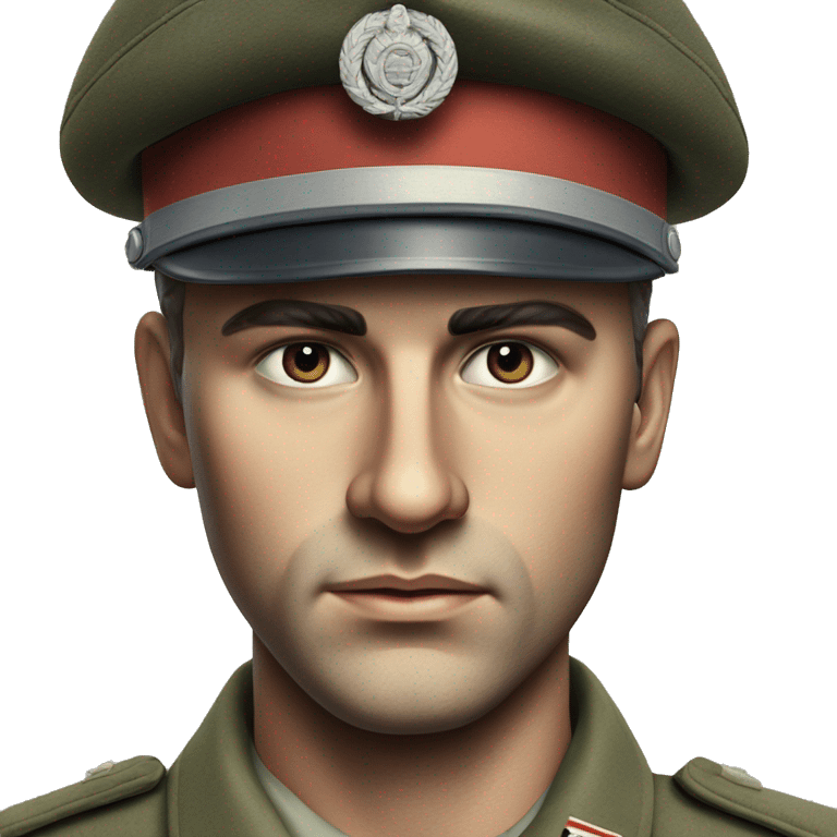 photorealistic serious french soldier 1960s emoji