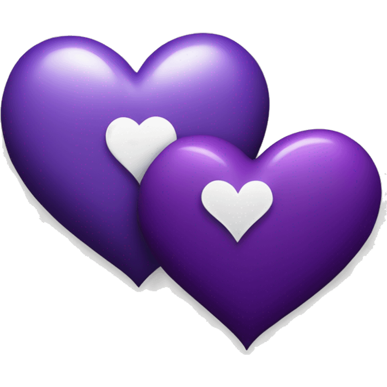 Artistic Purple Heart and white heart  emoji