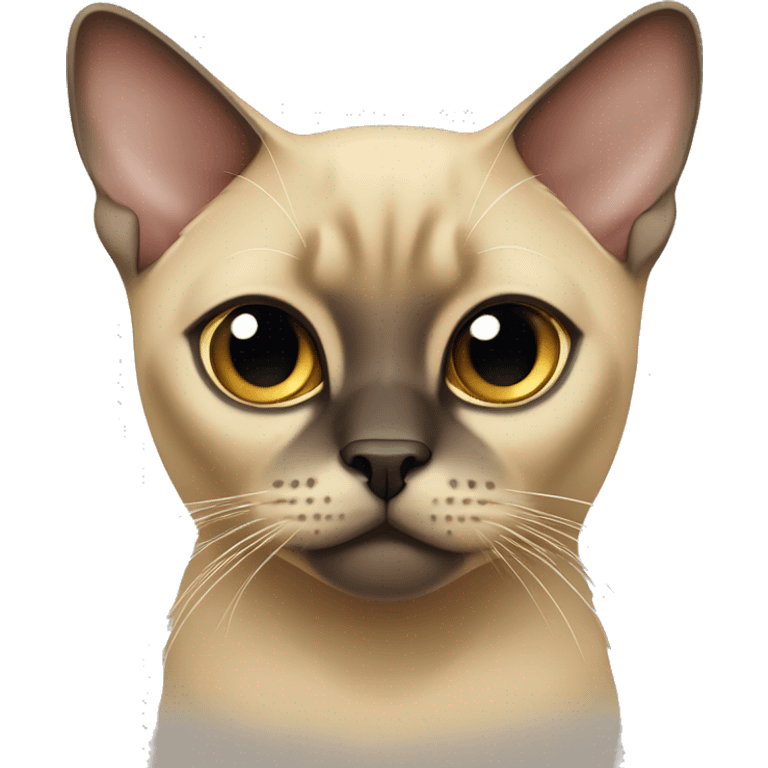 Burmese cat of beige color with dark ears and nose emoji